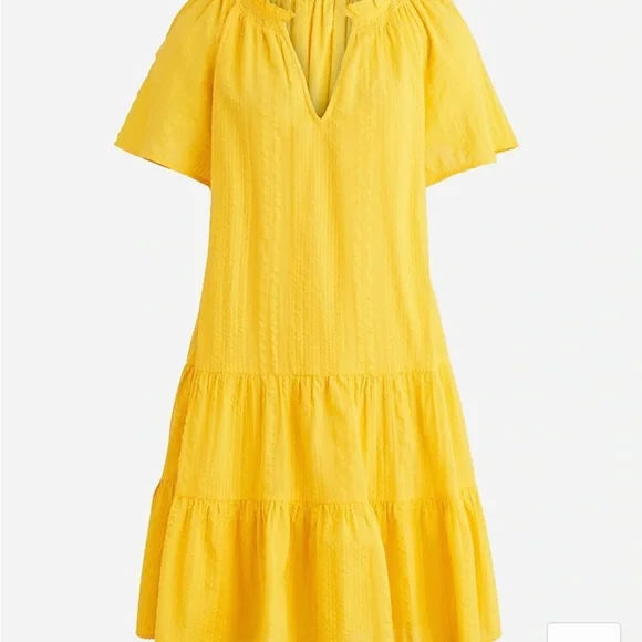 J Crew Ruffle-trim tiered dress in cotton dobby, S - Picture 12 of 12
